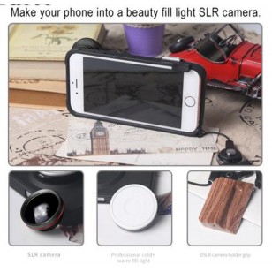 3 in 1 professional mobile camera lens fill light phone case